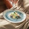 Kiln Change Ice Crack Glaze Ceramic Plate Retro Style Special-Shaped Plate Tableware Household Vegetable Plate Dessert Plate Dinner Plate
