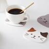 Cute Cat Cup Coasters, Reusable Silicone Drink Coasters Non Slip, Washable Heat Resistant Glass Cup Rubber Pad Mat Novelty Gifts
