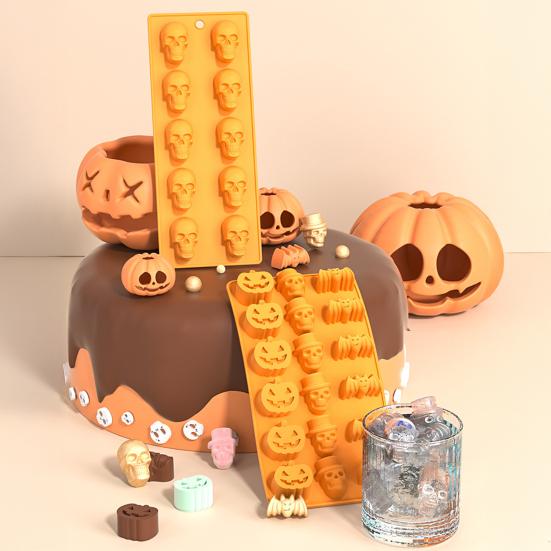 Silicone Chocolate Mold Skull Shape Candy Molds Flexible Baking Mold for Gummy Jelly Ice Cube Fruit Snack