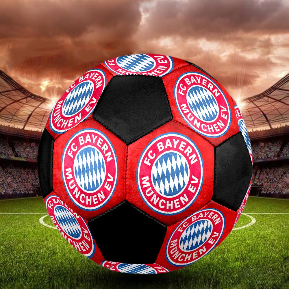 FC Bayern Munich Soccer Ball, Colorful, Suitable for All Ages, Machine-stitched, PVC Material, Competition Grade, Durable and High Bounce
