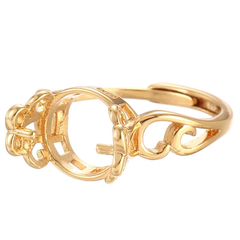 Elegant DIY Pearl Ring Setting for Women - Fits 8-9mm Beads and Stones
