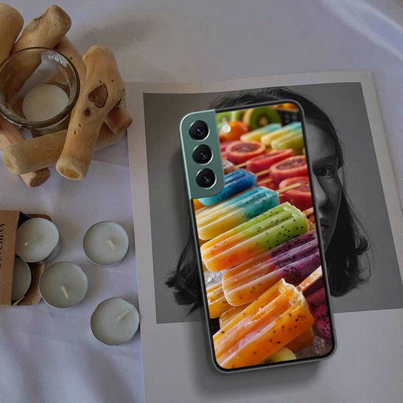 Colorful Ice Cream and Popsicles Phone Case For Samsung Galaxy S22 S25 Ultra S21 S10 Plus S26 Edge S20 S23 S24 FE Cover Sili