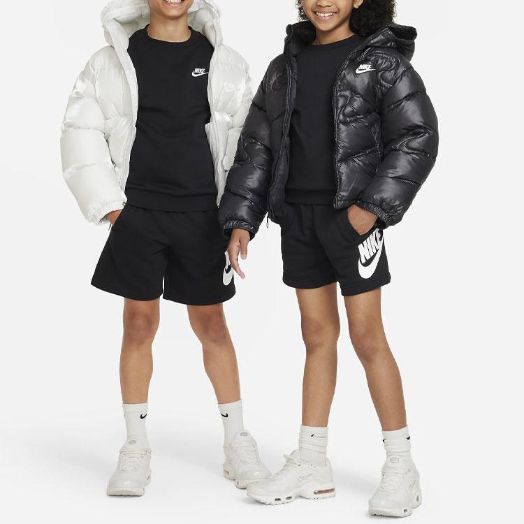 Nike Îmbrăcăminte sport Club Fleece Imprimeu cu logo Pantaloni scurți drepți pentru copii Pantaloni scurți pentru copii Negru FD2997010