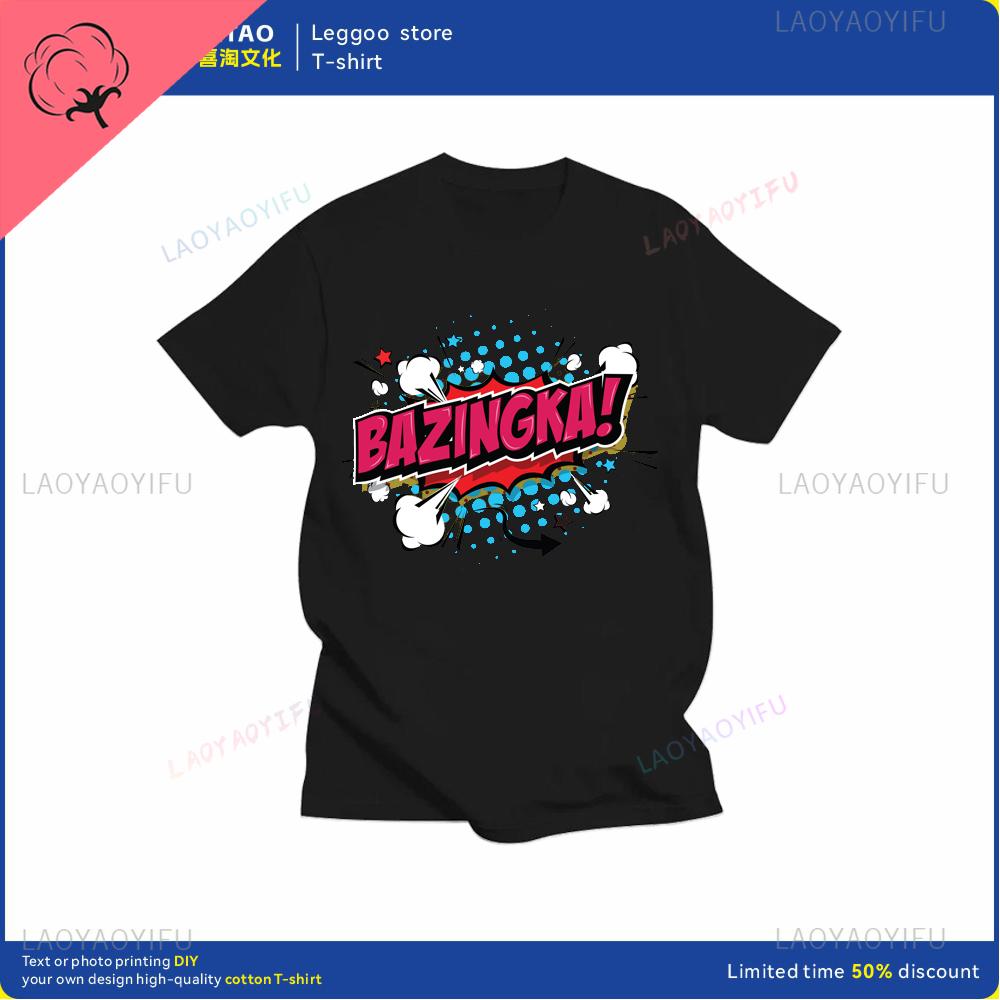 Big Bang Theory Bazinga Tshirt Mens Cotton Shortsleeved Sheldon Cooper Casual Everyday Streetwear