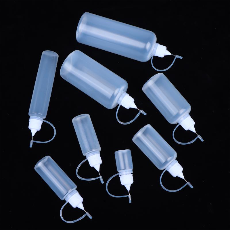 PE Squeezable Needle Tip Dropper Bottles 2Pcs Refillable Applicators for Glue Paint Ink Liquid Dispensing