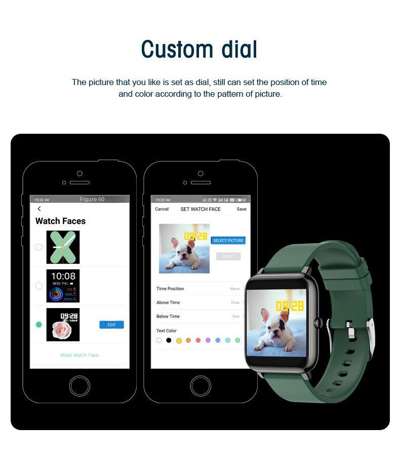 New P22 Multi-Sport Waterproof Smart Bracelet with Large Touchscreen and Heart Rate & Blood Pressure Monitoring