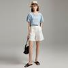 Women's Workwear High-Waist Cotton Linen Wide-Leg Shorts