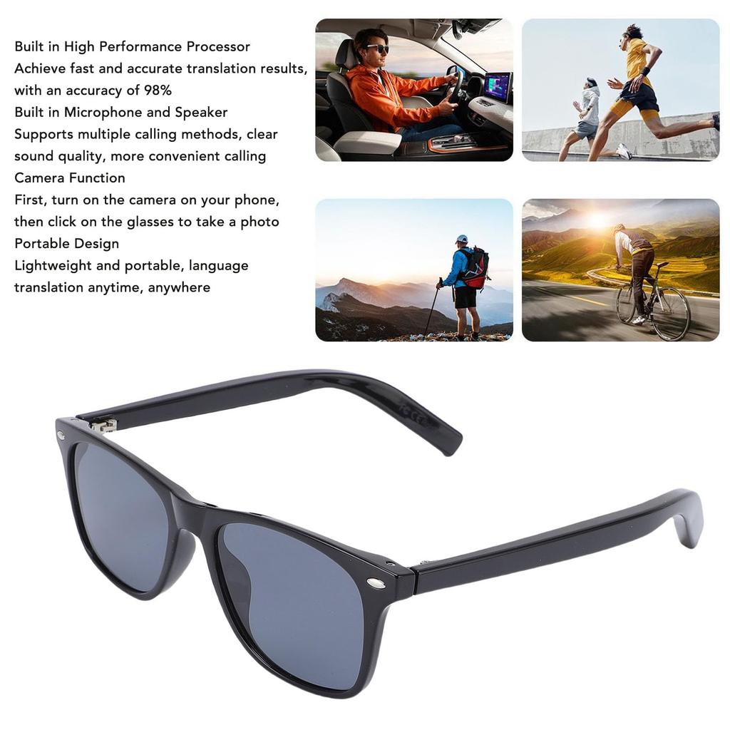 AI Translation Smart Sunglasses for Language Bluetooth Speaker and Touch and Photo Shooting Frame Men, Translator, 5.3 Mic, Control, Hands-Free Calls,