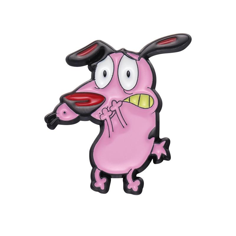 And Quirky Fun Dog Character Metal Badge Unique Eggplant Brooch For Trendy Fashion