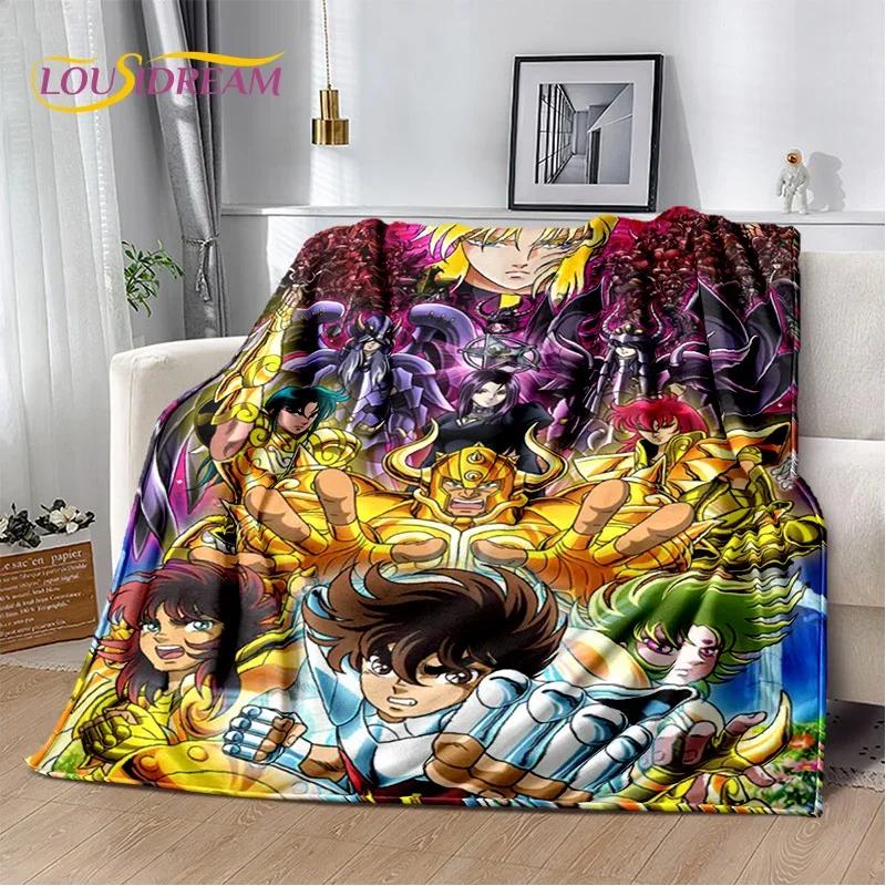 Cartoon Saint Seiya 3D Retro Soft Flannel Blanket for Beds Bedroom Sofa Picnic,Throw Blanket for Cover Outdoor Leisure Nap Gift