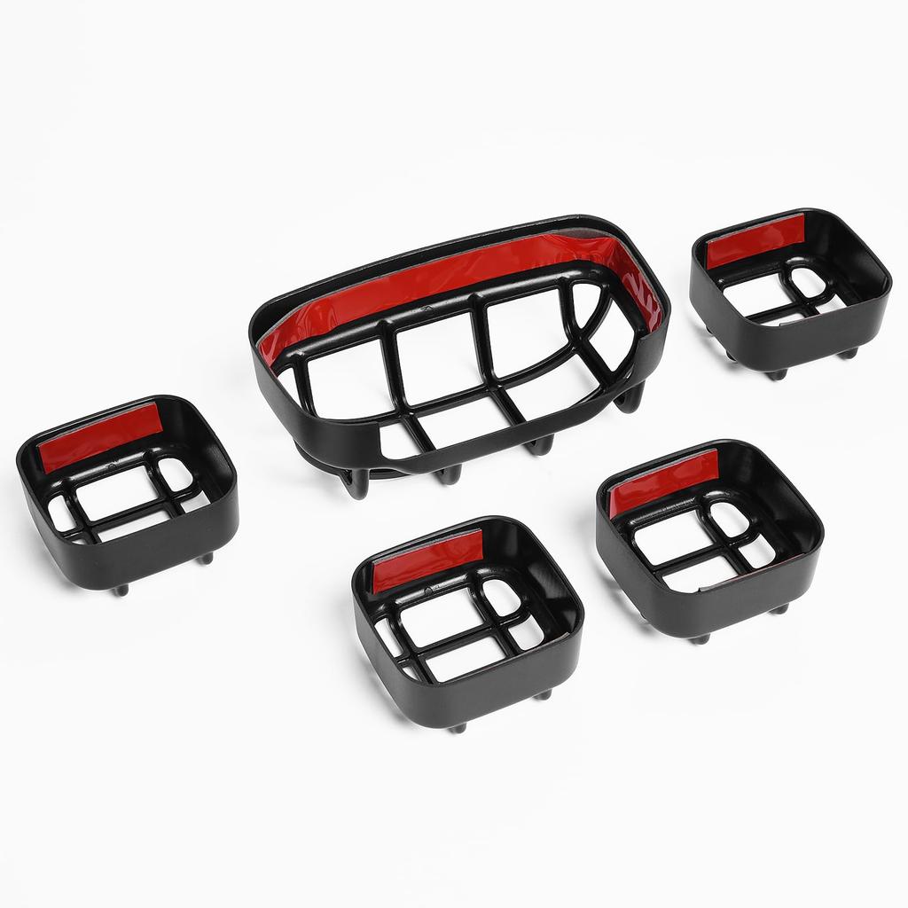 Midimttop Motorcycle Matte Black Headlight Turn Signal Tail Light Grille Cover Headlamp Light Cover