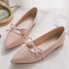 Pointed bow single shoes spring and summer new women's shallow mouth gentle temperament Doudou shoes
