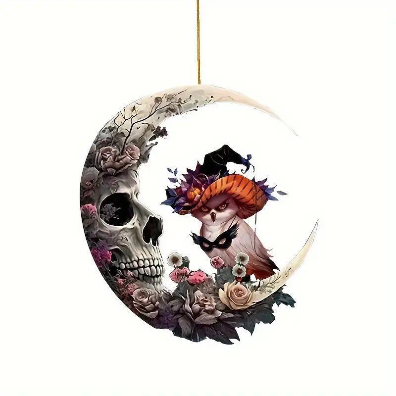 

Colorful Acrylic Skull And Moon Car Hanging Ornament Perfect For Vehicle Decor 3