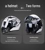 Jiekai Men's DOT Standard Flip-up Electric Motorcycle Helmet with Double Visor, All-Season Safety Gear