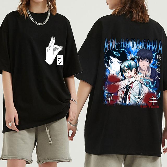 Chainsaw Man Anime TShirt WoUnisex Warrior Denji Manga T Shirts Cartoon Comic Makima Hayakawa Aki Pochita Cotton Tees Unisex Summer T-Shirt