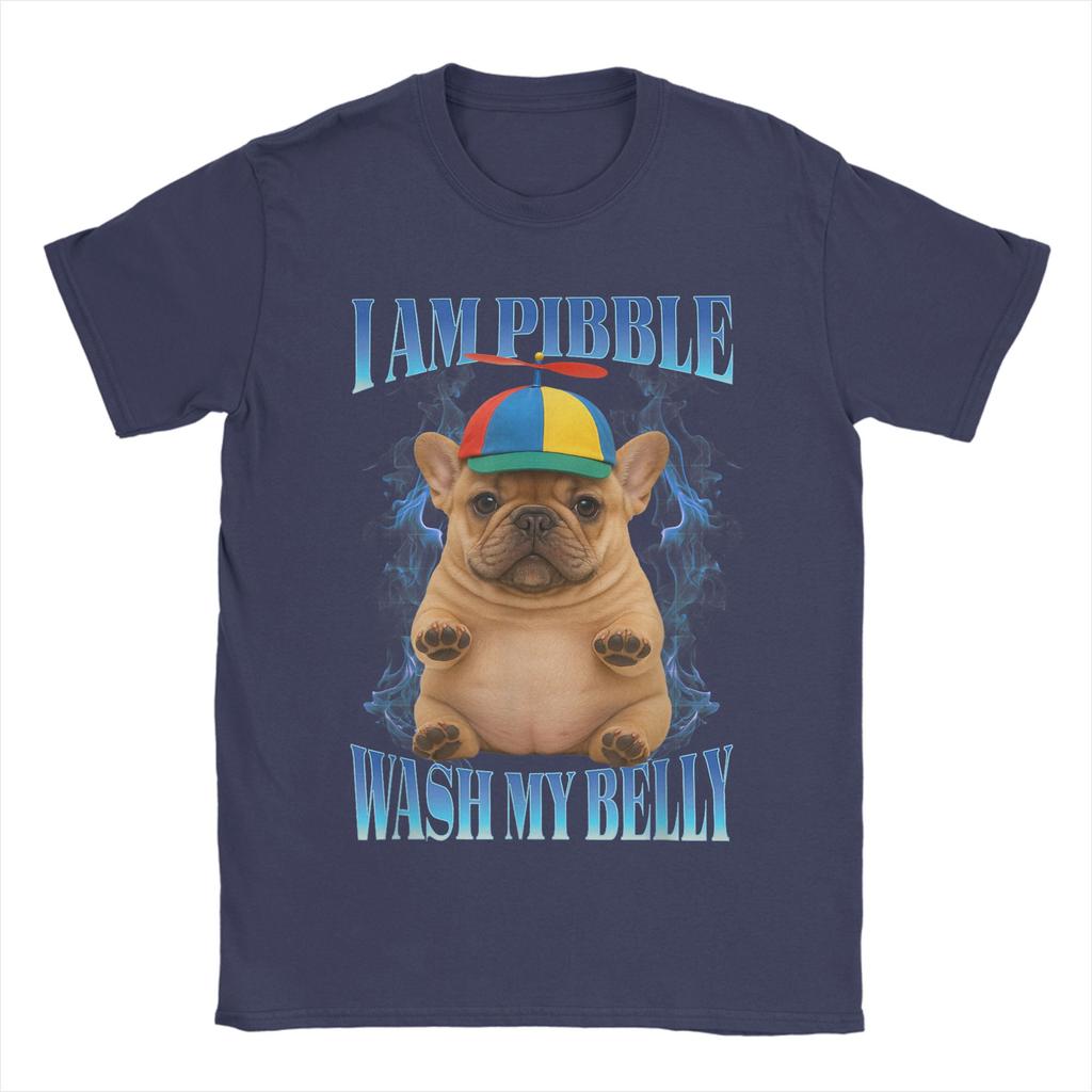 I Am Pibble Wash My Belly Pibble Meme T Shirt Men Pure Cotton Amazing T-Shirt O Neck Funny Dog Brainrot Tees merchandise Classic