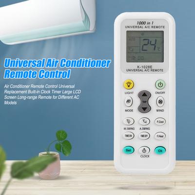 Telecomando Universale per Condizionatore d'Aria Sostitutivo con Orologio Integrato, Timer, Ampio Schermo LCD, Telecomando a Lunga Portata per Diversi Modelli di AC