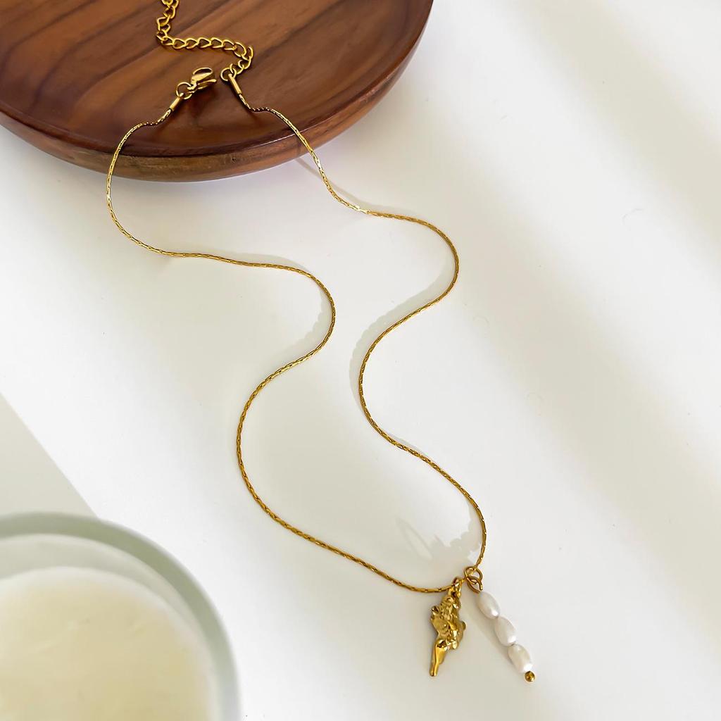 MHS.SUN Seestern Muschel Muschel Anhänger Halsketten Für Frauen Männer Edelstahl Trendige Kette Choker Strandparty Schmuck Sommer