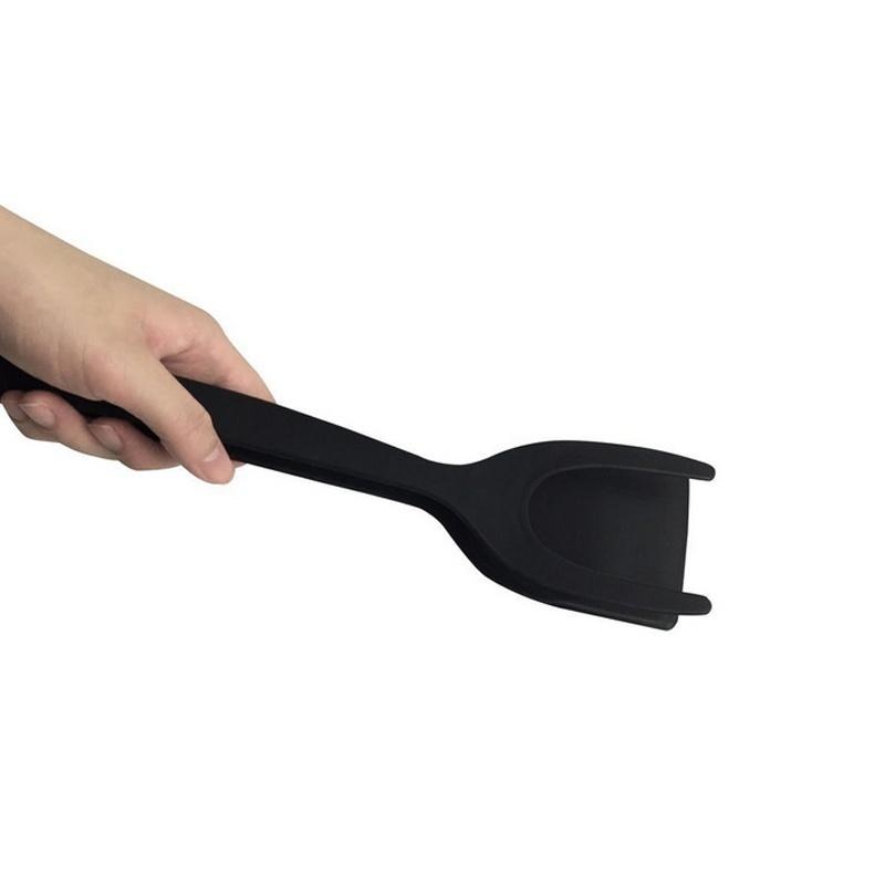 1pcs 2-in-1 Pancake Toast Omelette Overturned Spatula Silicone Omelet Spatula Toast Fried Egg Clip K