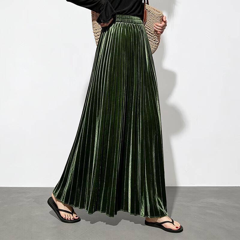 Sibaoshe Vintage High-Waist A-Line Split Maxi Skirt