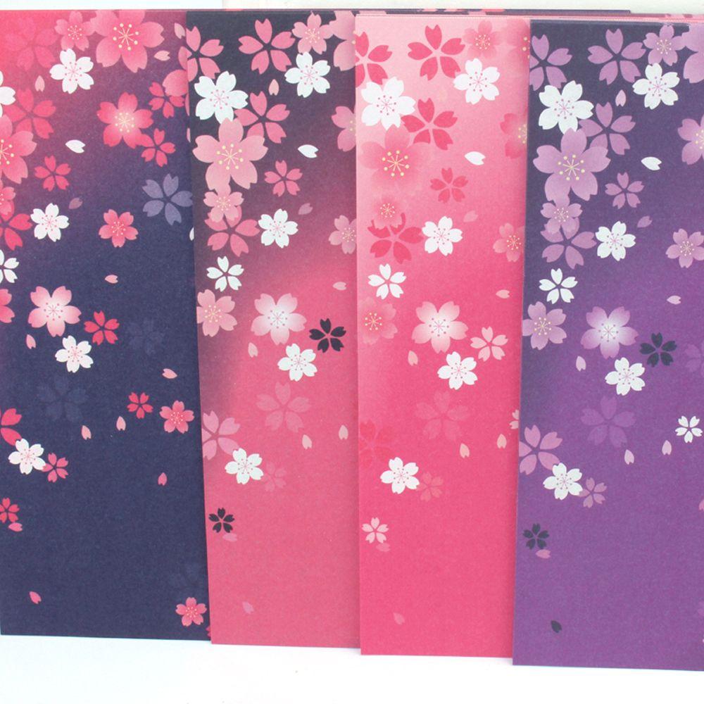 60PCS Square Origami Paper Double Sides Cherry Blossom Folding Colorful Sakura Papers Kids Handmade DIY Scrapbooking Craft Decor