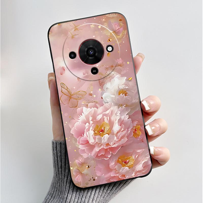 Printing Pattern Case For ZTE Blade A76 5G Capa Z2469N Cute Flower Cartoon Casing Fundas Soft Silicone Black Shell Cover Coque
