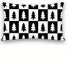 1PCS Christmas Tree Pattern Pillowcases: Black & White Festive Decor Sofa bed cushion cover, New Year home decoration