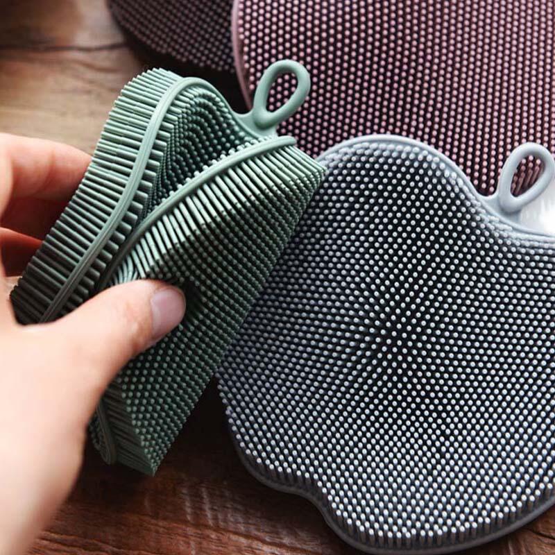 Domestic silicone apple dishwashing sponge (color sent randomly)