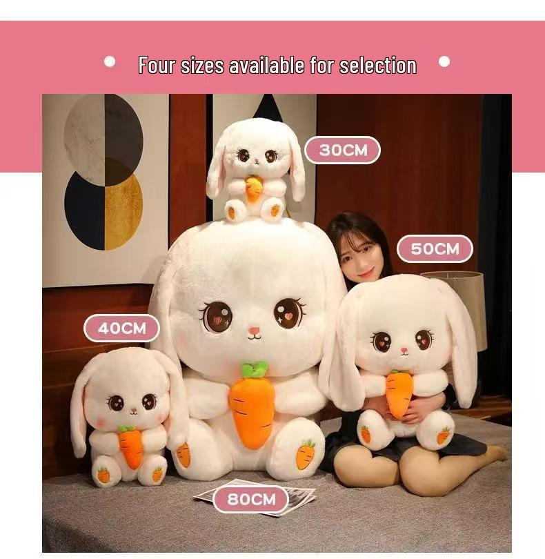 Douyin Cute Radish Rabbit Plush - Long-Eared Bunny Doll Birthday Gift for Girls