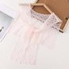 Breathable Thin Lace Shawl Lightweight Waistband Neck Guard Blouse Pastoral Style Countryside Style Embroidered Shoulder Scarf