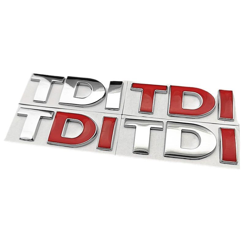 Volkswagen TDI 3D Metalowa Naklejka z Emblematem na Bagażnik - Modyfikacja i Dekoracja Karoserii Samochodu.