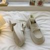 Chaussures en cuir à semelles épaisses pour femmes Printemps et Automne Haut de gamme Rétro Français Mocassins rehaussants Chaussures à enfiler
