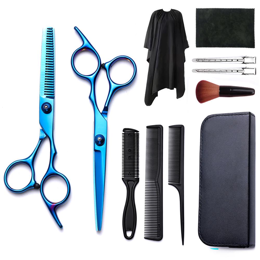 Hairdressing Scissors Set: Colored Straight-Tooth & Thinning Bangs Scissors for Professional Stylists