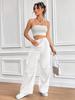 2025 Spring/Fall Elastic Waist Drawstring High-Waist Cargo Pants for Women—Loose Fit, Flap Pockets, Commuter Style.