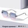 Fashion Square Frame Sunglasses With Uv400 Protection For Summer Outdoor Travel