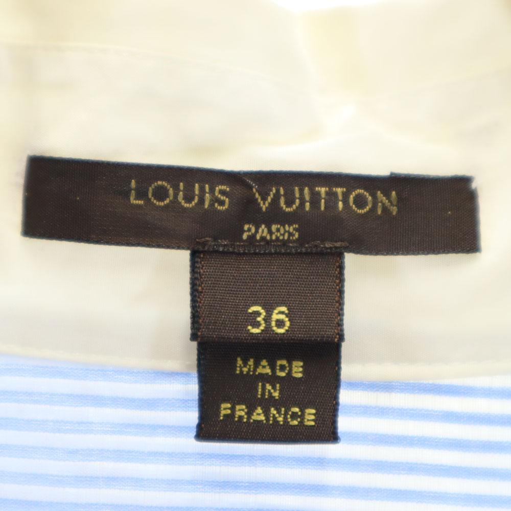 LOUIS VUITTON Made in France Long sleeve Cotton shirt 36 With ruffles Women Used