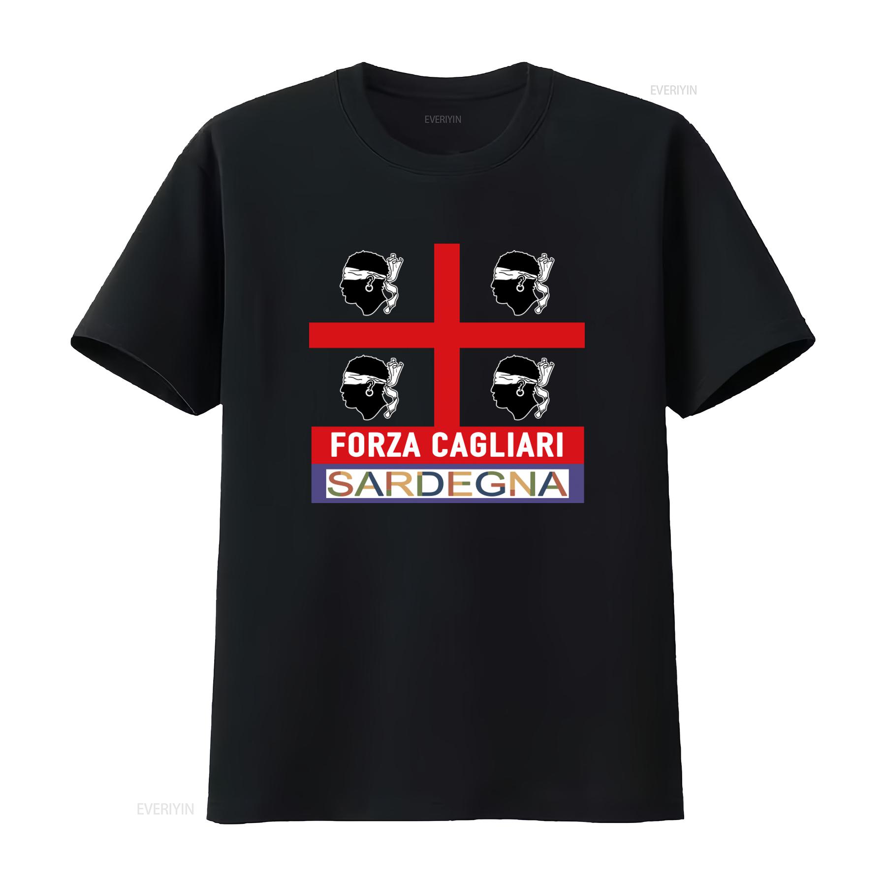 

Cagliari Sardegna Ultras T Shirt Quattro Mori Design Streetwear Hip Hop vintage Washed homme Versatile graphic designer clothes 4XL