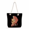 Samurai Cat Print Thick Rope Single-shoulder Beach Bag 7235