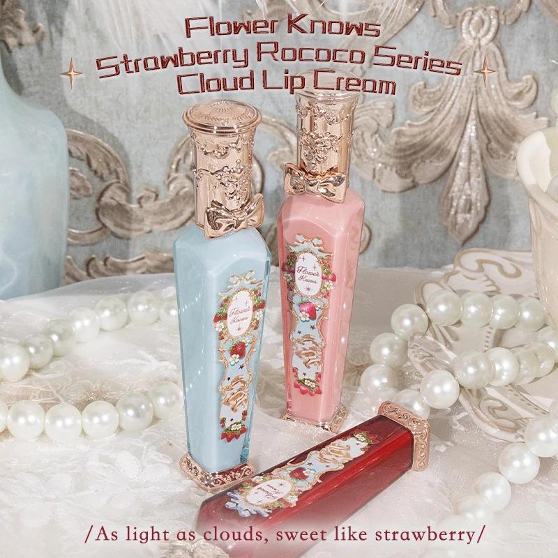 Flower Knows Erdbeer Rococo Serie Make-up Set Glitzer Matt Lidschattenpalette Rouge Puder Samt Lippenstift Set Parfüm Set
