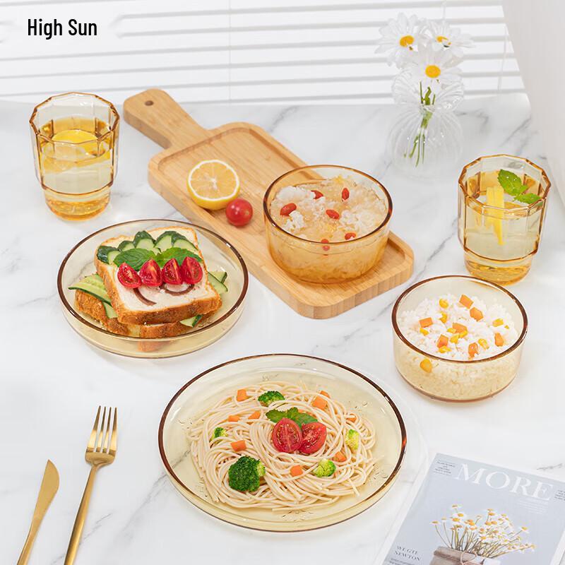 Gaotaibai Yingxue 6-Piece Glass Dinnerware Set