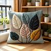 Boho Poszewka na poduszkę dekoracyjną z liściem 2D Vintage Botaniczna Kwiatowa Poszewka na poduszkę dekoracyjną na sofę do salonu Wystrój domu