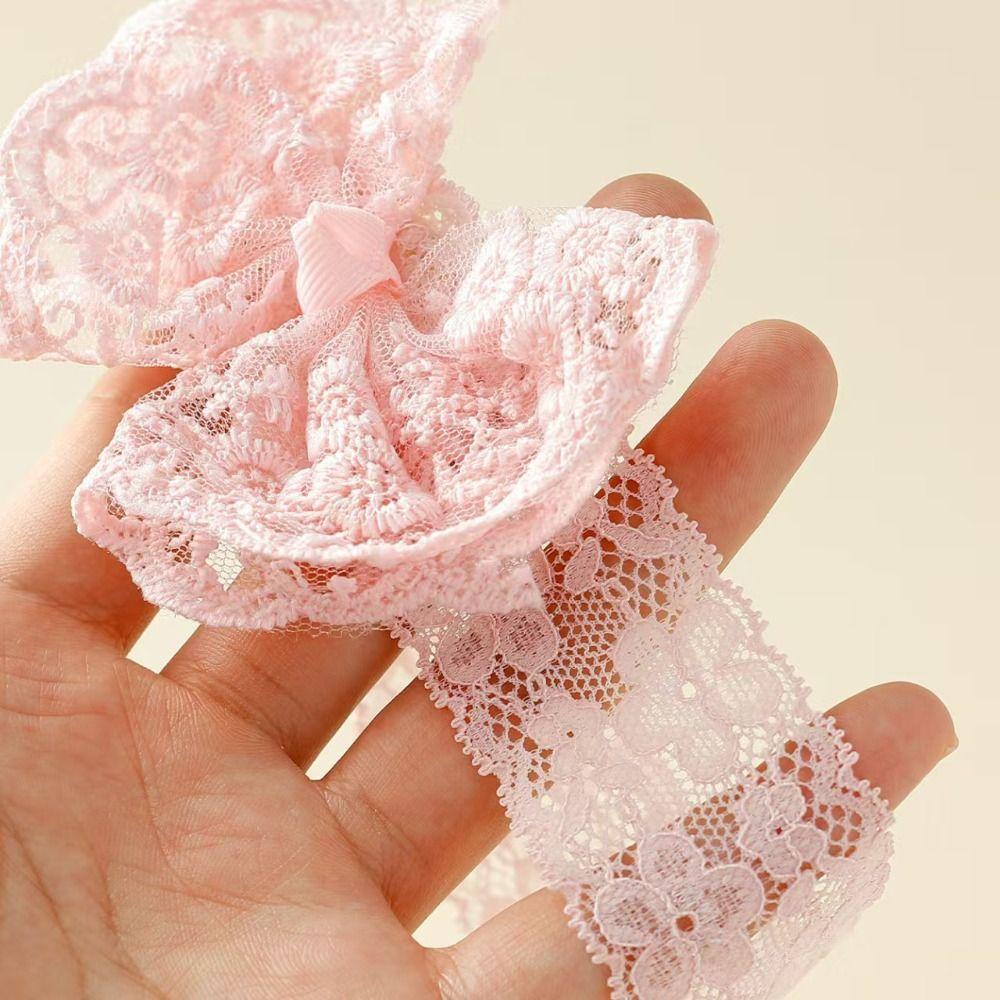 2Set Korean Style Baby Headband Socks Set Lace Bow Elastic Hair Band Anti Slip Socks  0-12 Months