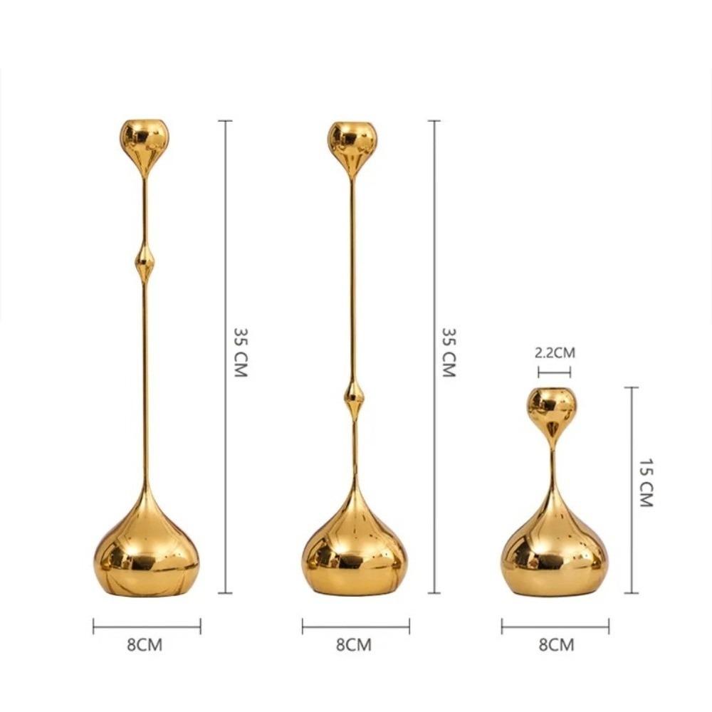 1/3pcs Silver Gold Black Tabletop Candle Holders Romantic Candle Stand Home Dining