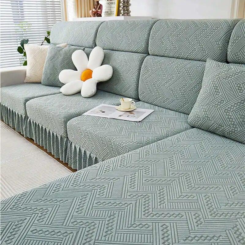 Four Seasons Universal Sofa Cushion Covers with Skirt All-inclusive Non-slip Couch Slipcover Combination Sofa Mattress