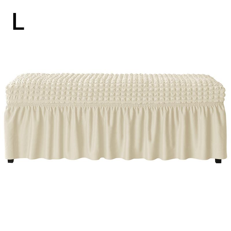 

1PC Bubble Texture Durable Bench Washable Full-Cover Dustproof Dustproof Soft Cover Wrinkle-Resistant Elastic Ruffled S/M/L L бежевий