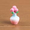 4Pcs Mini Vase Ornament Healing Mini Garden Stress Relief Partner Resin Bouquet Desktop Narrative Sense Decor