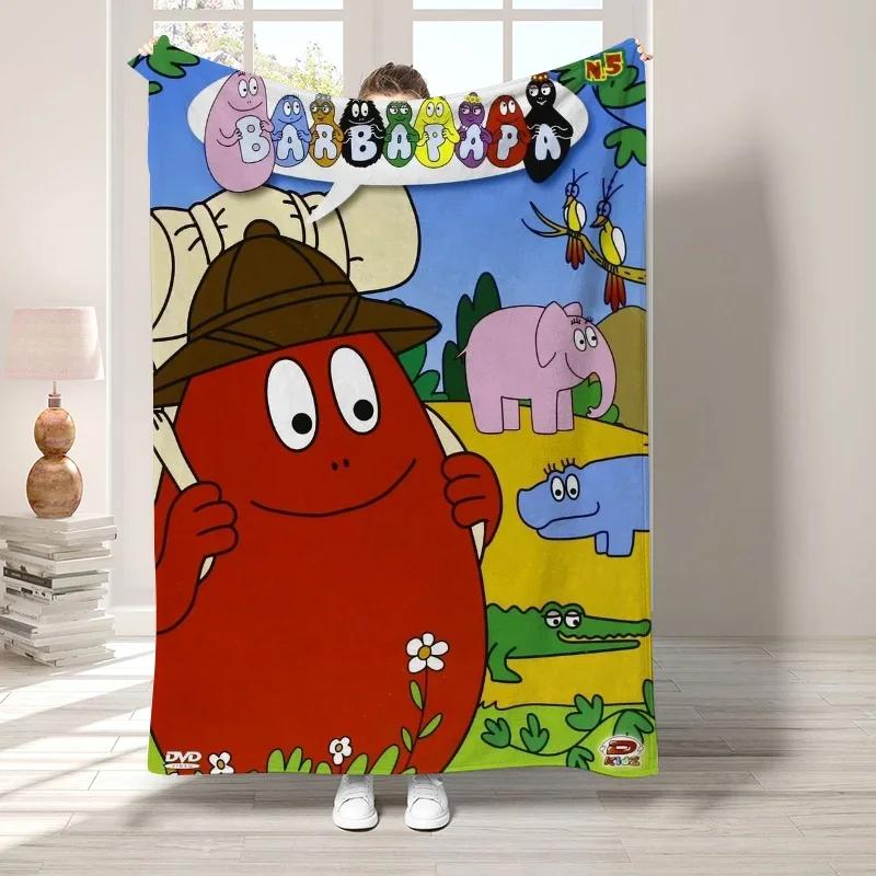 L-Les Barbapapa Decorative Blanket for Living Room Bedroom Decoration Bedspread On the Bed Fluffy Soft Blankets Boho Home Decor