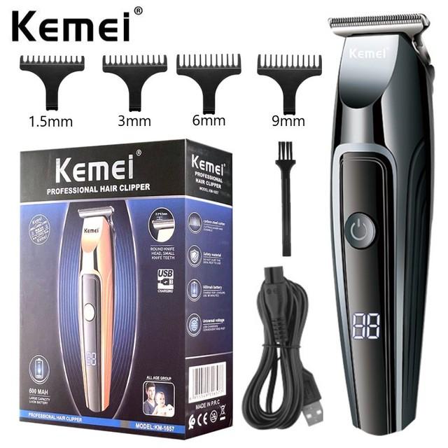 

Kemei Электрические машинки для стрижки волос Профессиональные триммеры для волос Аккумуляторная 2 скорости Комплект для стрижки волос Беспроводной со светодиодным дисплеем KM-1657