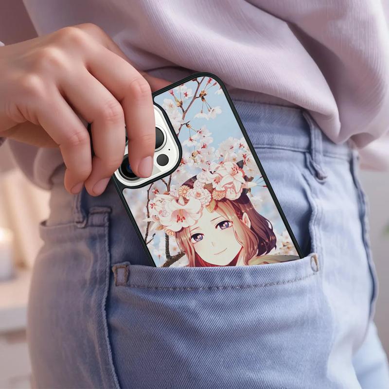 Japanese Style Anime Girl Phone Case For iPhone 17 Air 15 16e 14 13 Pro Max Coque 12 11 Pro Max PLUS cover
