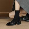Krazing Pot Flock Winter Square Toe Modern Size 33 Boots Size 43 Zipper Fashion Stretch Ankle Boots